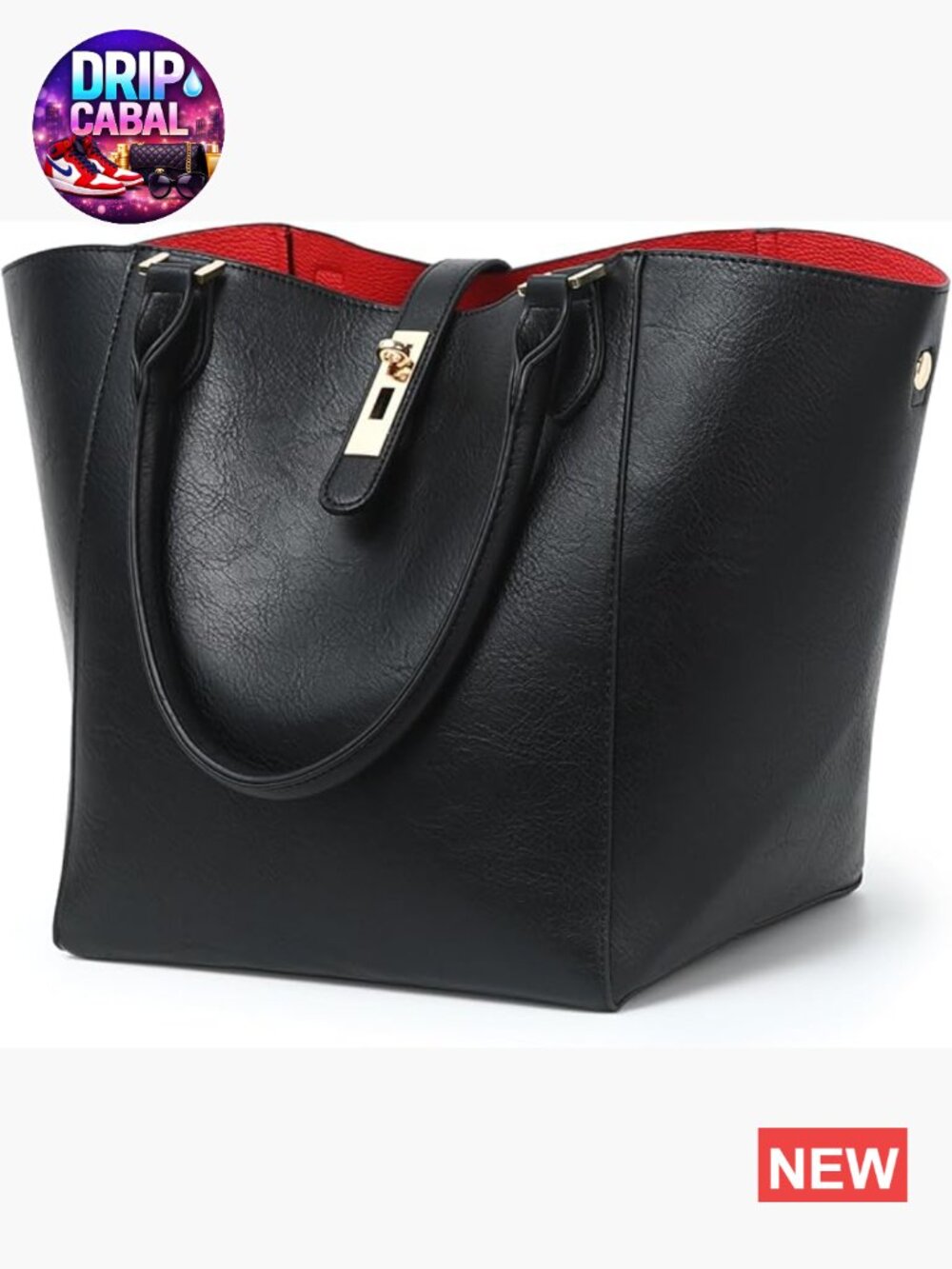 Large Work Tote Bag Women Big Bucket Purse Faux Leather Shoulder Handbag